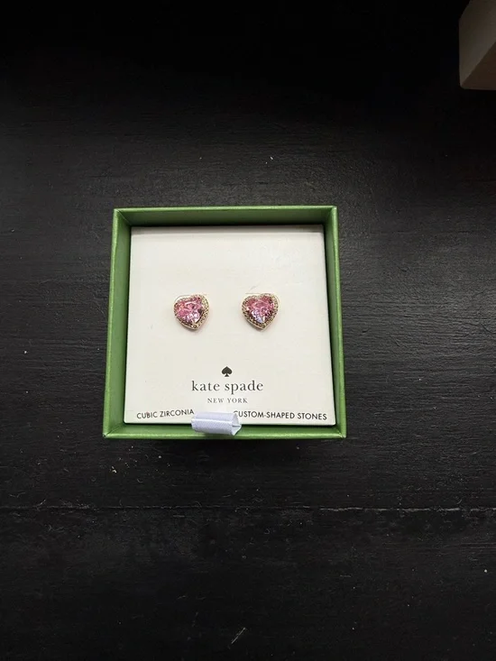 kate spade - Pink Heart Stud Earrings - Picture 2 of 5